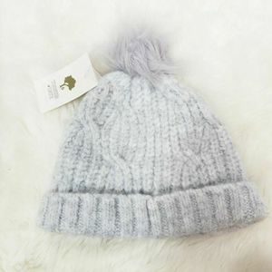 Tucker+Tate Pom Knit Baby Beanie Grey Ash Heather
